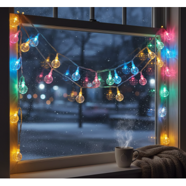 Kristal Top Gün Işığı Dekoratif Işık 5 Metre 28 LED 