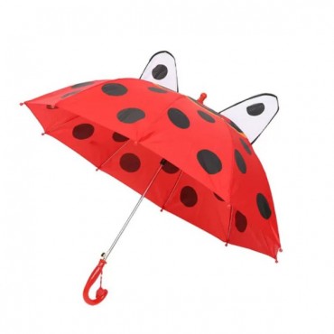 Uğur Böceği Tasarımlı Düdüklü Çocuk Şemsiyesi
