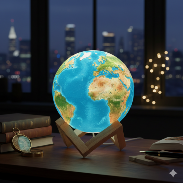 Standlı Işıklı Dünya Küre 