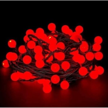 5m 28 Led Kırmızı Işık Siyah Kablo Fişli