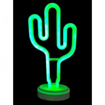 Neon Işıklı Kaktüs Masa Gece Lambası 