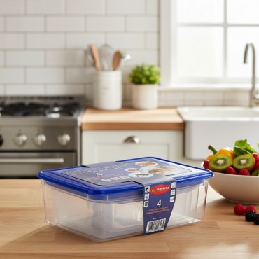 4'lü Köşeli Saklama Kabı Seti 