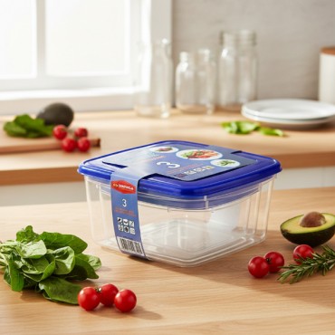 3'lü Kare Saklama Kabı Seti 