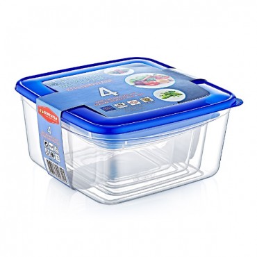 4'lü Kare Saklama Kabı Seti 