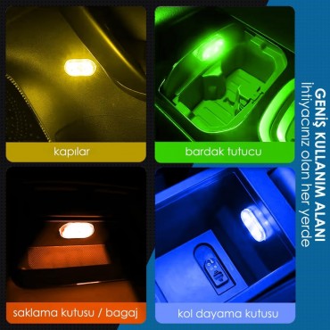 Dokunmatik Mini 6 LED RGB Işık 