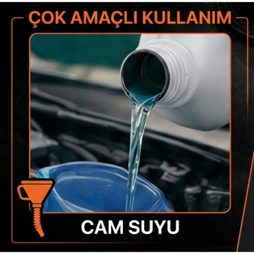 Çelik Süzgeçli Huni - Spiralli ve Sabit Borulu - 2.2 Litre Kapasite