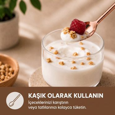 6'lı Kaşıklı Pipet Seti - Bronz - Pipet Temizleme Fırçası