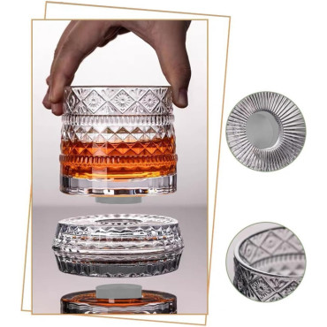 360 Derece Dönen Bardak - 280 ml - Kristal Cam 