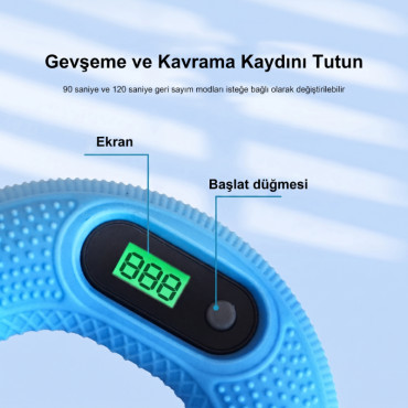 Sayaçlı El Güçlendirme Halkası - Akıllı Egzersiz Aleti - 30 LB