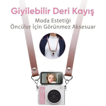 Katlanabilir Ekranlı Mini Vlog Kamerası - Anahtarlık Boyutu - 2K Kalite 