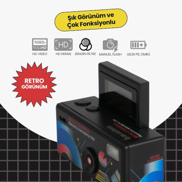 Dijital Mini Anahtarlık Kamerası - Katlanır Ekran - 1080p Çözünürlük 