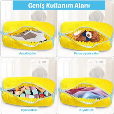 Ayakkabı Yıkama Torbası - Mikrofiber Astarlı - Fermuarlı - Geniş Kullanım Alanı 