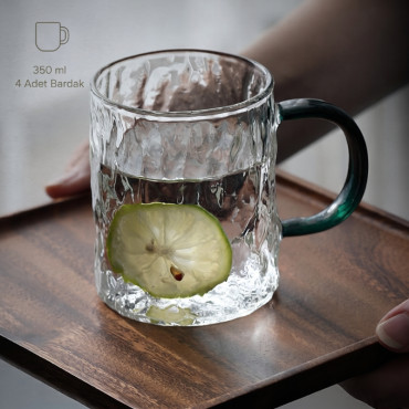 5 Parça Bardaklı Sürahi Seti - Cam - 1800 ml Sürahi - 4 Bardak 