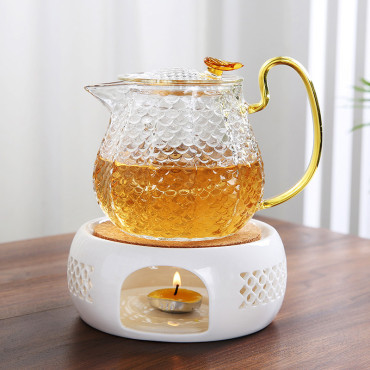 Şık Tasarımlı Cam Demlik - 550 ml - Borosilikat Cam 