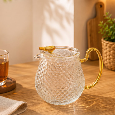 Şık Tasarımlı Cam Demlik - 550 ml - Borosilikat Cam 