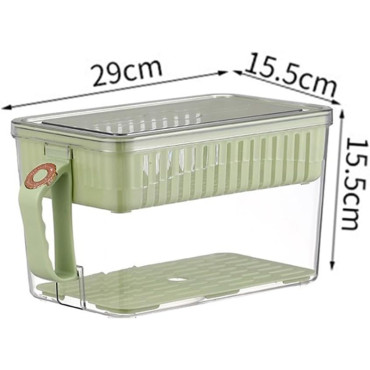 Buzdolabı Saklama Kabı - Süzgeçli Organizer - Vakum Mühürlü Kapak 