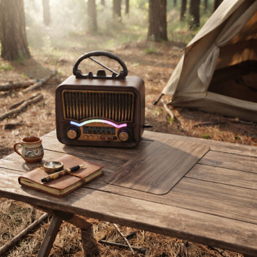 Solar Nostalji Müzik Kutusu - Şarjlı - FM Radyo - Bluetooth Özellikli - Retro Tasarımlı