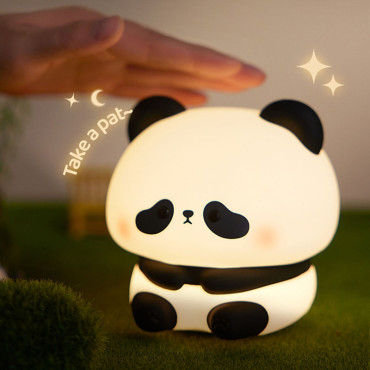 Masum Oturan Panda Tasarımlı Gece Lambası - Dokunmatik - Şarjlı 