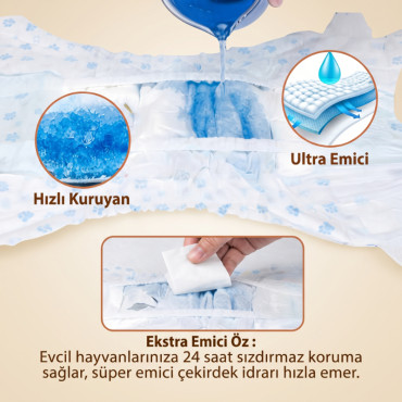 XSmall Beden Evcil Hayvan Kilot Bez - Ultra Emici - Hızlı Kuruyan