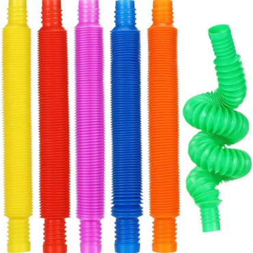 Boru Oyuncak - 6'lı Set - Rengarenk - Plastik 