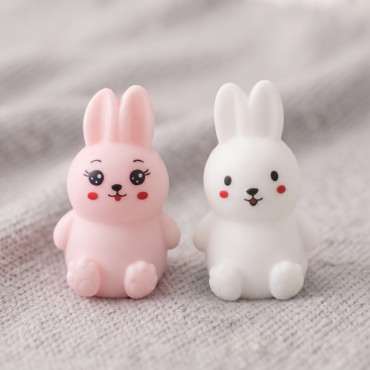 Tavşan Tasarımlı Squishy - 12'li Paket - Karışık Renk - Yumuşak Oyuncak 