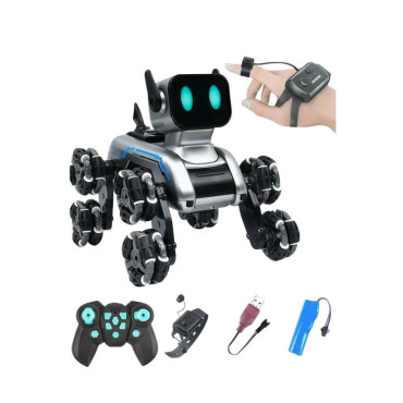 Akıllı Robot Köpek Oyuncak - Çok Yönlü Hareket Özelliği - Uzaktan Kumanda Kontrolü - El Hareketi Kontrolü 