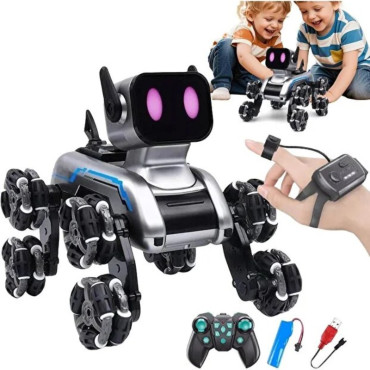 Akıllı Robot Köpek Oyuncak - Çok Yönlü Hareket Özelliği - Uzaktan Kumanda Kontrolü - El Hareketi Kontrolü 