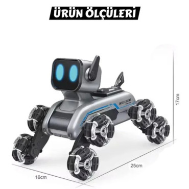 Akıllı Robot Köpek Oyuncak - Çok Yönlü Hareket Özelliği - Uzaktan Kumanda Kontrolü - El Hareketi Kontrolü 