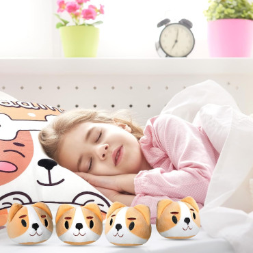 Pudding Peluş Yastık - 8 Mini Peluş - Oyuncaklı Yastık 