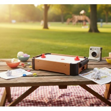 Ahşap Masaüstü Air Hokey Oyunu 