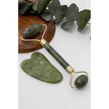 Jade Roller Gua Sha Taşı Seti