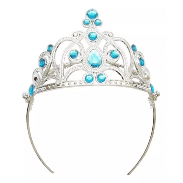 Mavi Taşlı Elsa Prenses Çocuk Tacı 16x14 cm