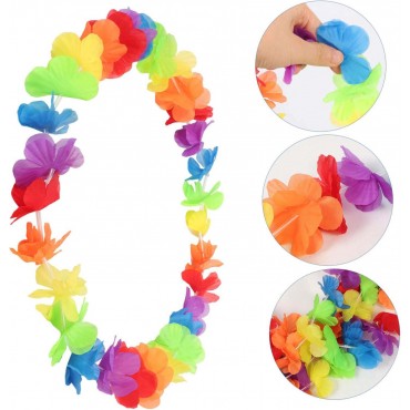 Hawaii Çiçekli Boyun Kolyesi - Renkli Tropikal Parti Leisi