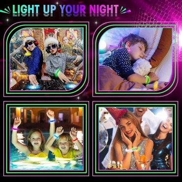 Led Işıklı Pilli Rengarenk Kalın Bileklik Karışık Renk 1 Adet