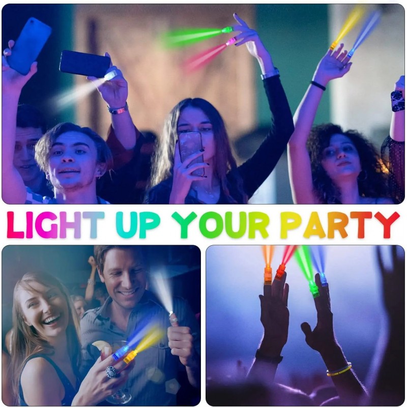 Led Işıklı Renkli Püsküllü Parmak Işığı 4 Adet