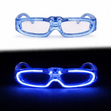 Mavi LED Işıklı Parti Gözlüğü - 3 Modlu