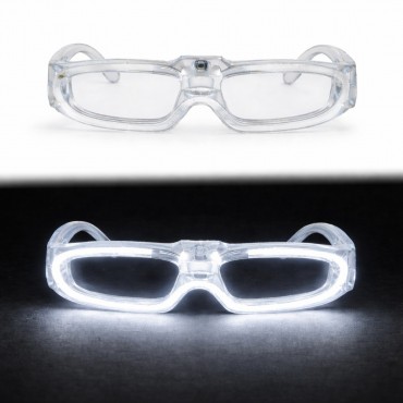 Beyaz LED Işıklı Parti Gözlüğü - 3 Modlu 
