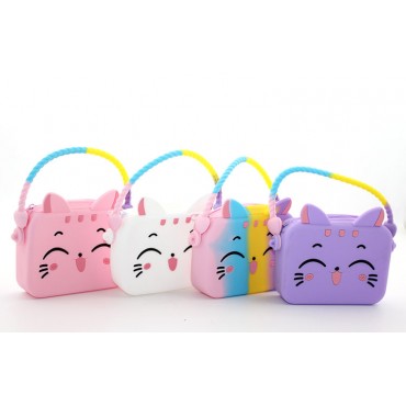 Sevimli Kedi Tasarımlı Silikon Çanta 