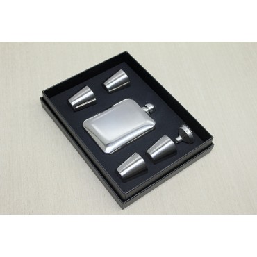 4 Shot Bardaklı Matara Seti Çelik 