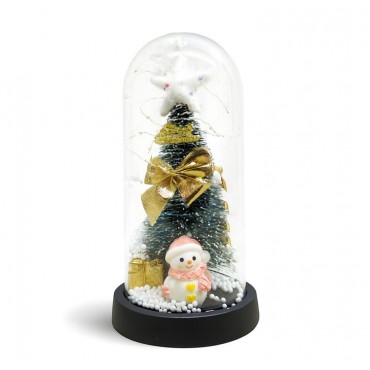 Yılbaşı Temalı Işıklı Dekoratif Cam Fanus - Model 7