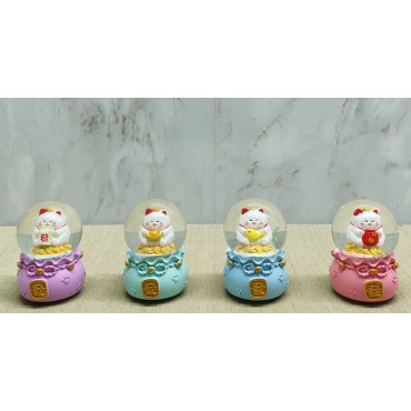 Şans Kedisi Işıklı Kar Küresi 