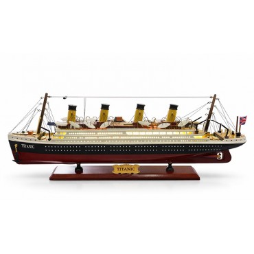 55x23 cm Özel Tasarım Işıklı Ahşap Titanik Gemi 
