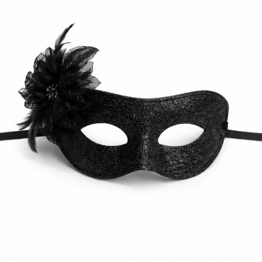 Siyah Simli Tüylü Balo Maskesi – Kadın Parti & Maskeli Balo Maskesi