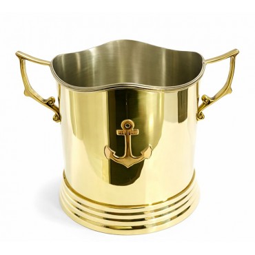 Çapa Desenli Pirinç Buz Kovası 