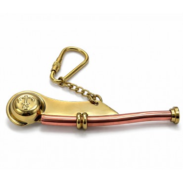 Pirinç Silistre Düdüğü Anahtarlık 