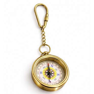 Pirinç Pusula Anahtarlık 