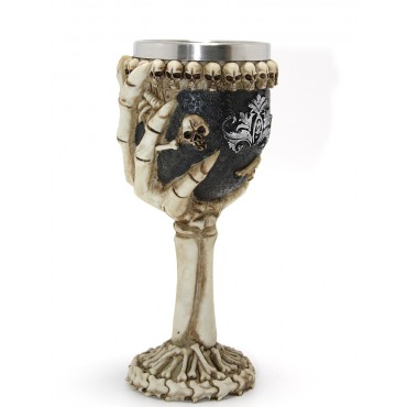 İskelet Eli Tutan 3D Kabartmalı Paslanmaz Çelik Kadeh Bardak