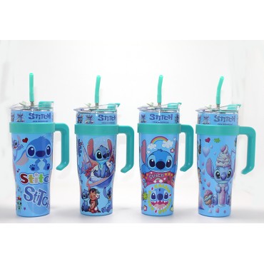 Sevimli Stitch Pipetli Termos Suluk