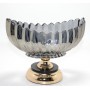Lüks Füme Kristal Cam Gondol Gold Ayaklı Sunumluk