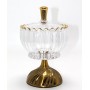 Metal Ayaklı Kristal Cam Şekerlik Gold Detaylı Sunumluk